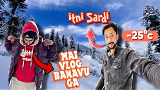 Heavy Snowfall in my village🌨//Dost ko vlogging sekhayi ajj🫣