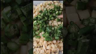 Checkout How I Cook Okra without Stickiness #shorts #food #asmr Ep14