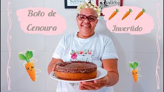 BOLO INVERTIDO DE CENOURA QUE JÁ SAI DO FORNO COM COBERTURA DE CHOCOLATE E NO FINAL MEU BOLO QUEBROU