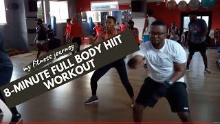 A 8-MINUTE FULL BODY HIIT FAT BURNING WORKOUT  with Warm Up   || Standing & No Equipment