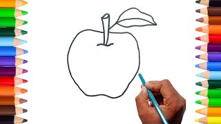 An Apple drawing for kids || How to draw Apple || @Cutedrawings01