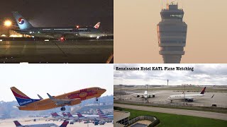 KATL Renaissance Hotel Plane Spotting ( Korean Air A380!!! )