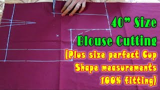 40 inch Blouse cross cutting easy method in tamil | 40 Inches Blouse Simple Method | Thaiyal tamilil