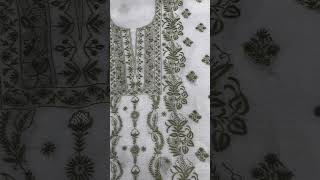 Superfine chikankari on pure mulmul suit length (2pc set - kurta and dupatta)