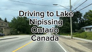 Driving to Lake Nipissing, North Bay. Ontario, Canada.