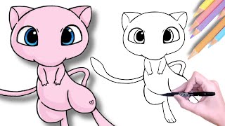 💗 Comment dessiner POKEMON MEW 💗 (Dessin mignon pour les filles)