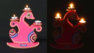 How to Make Peacock DIWALI Diya Stand