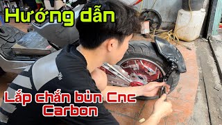 Chế chắn bùn lắp gắp CNC V2 như zin và hướng dẫn lắp chắn bùn CNC vân Carbon || Xe Điện