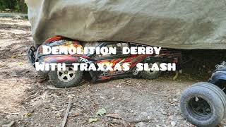 HPI racing e-firestorm FLUX vs Traxxas Slash 2wd brushless demolition derby