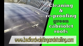 Cleaning Green Cabriolet Cars Roofs