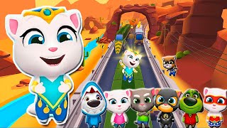 Talking Tom Gold Run – Genie Angela in the Wild West vs Medieval World – Full Screen Gameplay