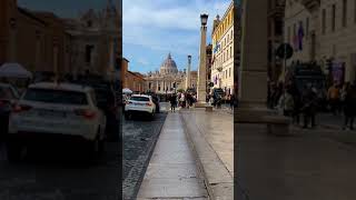 Walk towards St Peter's basilica Rome Italy