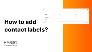 How to add contact labels? | MTARGET How-To