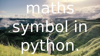 basic maths in python.