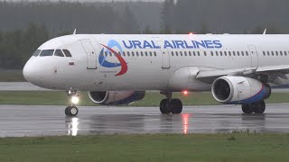 Вылет в дождь A321 Ural Airlines, Домодедово, 20.08.23.