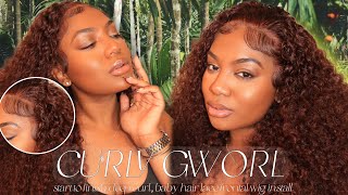 Perfect Deep Curly HD Lace Frontal Install! Flip Over Method+ New Color! ft.Ali Grace