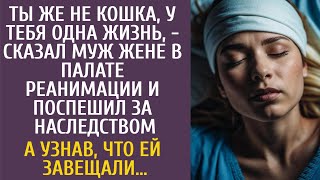 Ты же не кошка, у тебя одна жизнь, - сказал муж жене в палате реанимации и поспешил за наследством…