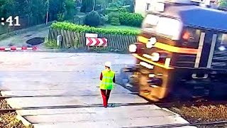 WHEN PEDESTRIANS ARE ALMOST HIT BY TRAINS!