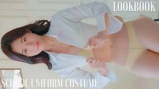 [4K룩북] 교복 코스튬 언더웨어 룩북 직캠 [Amazing Korean Girl Lookbook] 모델 룩북 school uniform costume look underwear