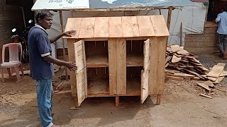 Hardworking Carpenter Crafting Beautiful Coop with Precision and Skill