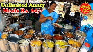 Hardworking Aunty Cheapest Unlimited Meals |Unlimited Meals| #unlimitedmeals #streetfoodhunt