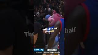 WWE’s THE MIZ SHOOTS FROM HALF COURT AND……..