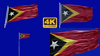 East Timor flag green screen 4k