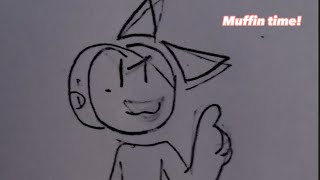 It’s muffin time meme[]lazy[]animation but in paper!!