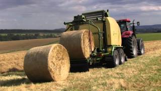 Case Puma 180 mit Krone Comprima CF 155 XC am Heuballen pressen  [HD]