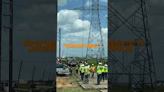 Houston weather: Power tower falls over due to severe storms