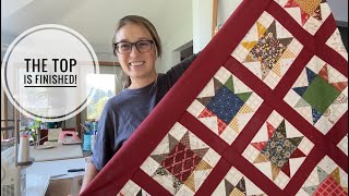 My Scrappy Stars quilt top is finished! Plus how I sew my rows without pinning, VLOG