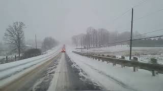 ASMR, relaxing snowy drive in Ontario, No music or talk.