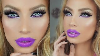 SPRING Purple & Glitter Makeup Tutorial