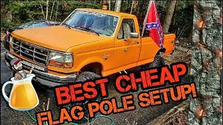 CHEAPEST DIY TRUCK FLAG POLE! 9" LIFTED OBS FORD ON 38s