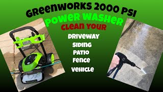 Greenworks 2000psi Electric Power Washer Unbox and Test