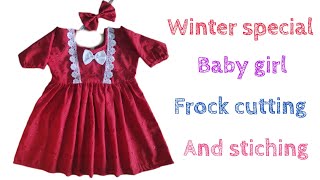 Trending 2024 Winter Special baby Frock cutting and stiching video