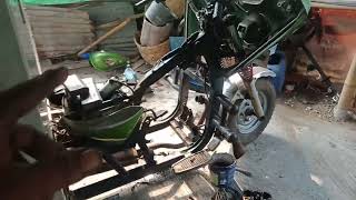 suara kasar pada mesin motor,nembak2,ngebul.