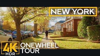 Onewheel Virtual Tour in Brooklyn, NY - Autumn Colors in Midwood & Borough Park (Anamorphic, 4K HDR)