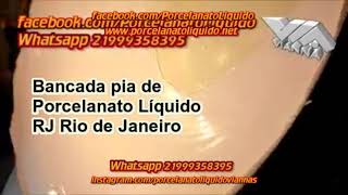 Aplicador aplicação resina epoxi em pia bancada de banheiro e cozinha porcelanato liquido RJ Rio de