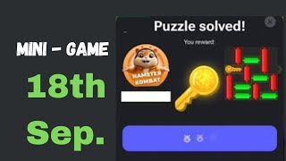 18 September Mini Game Key 100% Solved | Hamster Kombat Puzzle For Today September 18