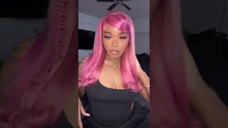 TikTok Hair Inspiration| eullair Rose Milk Tea Colored Lace Frontal Wig Straight Human Hair Wigs