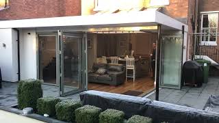 Effortlessly smooth Aluminium Bifold corner door set in action!