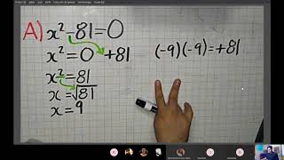 Ecuaciones Cuadráticas Incompletas Forma ax2 + c = 0 Profe Miza