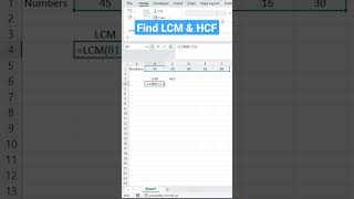 How to Calculate LCM and HCF in Excel | #shorts #excel