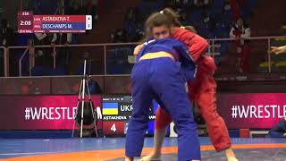 Round 1 Women's GP GI - 58 kg: T. ASTAKHOVA (UKR) v. M. DESCHAMPS (FRA)