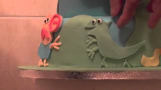 Full Tutorial  - 2 Tier George Pig Cake  - Adding Mr Dinosaur to the Cake - Part 12