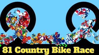 81 Country Motorbike & 80 Elimination Dirt Bike Race Tournament in Algodoo - Motocross Bike Racing