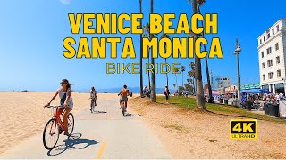 Venice Beach ▸ Santa Monica ▸ Pacific Palisades - Virtual Bike Ride - California USA[4k] Summer 2024