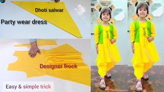 party wear baby girl dress cutting stitching/dhoti salwar/haldi special yellow outfit/#new#viral