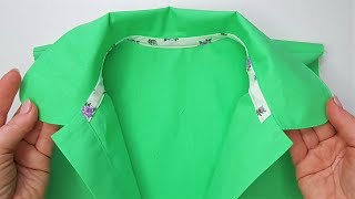 😍✅No overlock! Amazing collar sewing technique